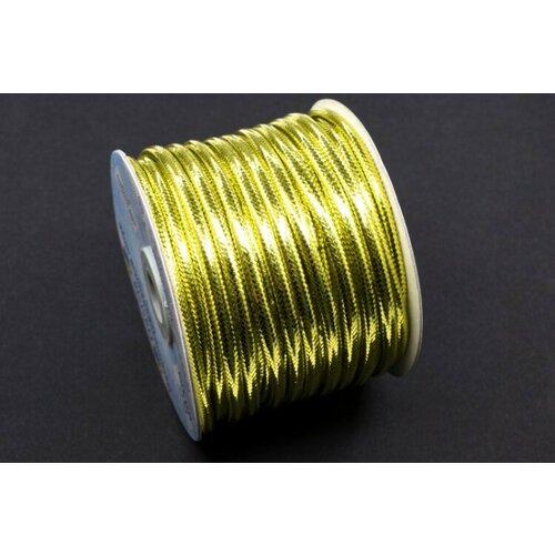 Шнур металлизированный эластичный, диаметр 4мм, цвет золото, 29-105, 1 метр металлизированный шнур золото 1 5 мм 10 метров