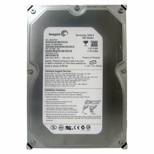 Жесткий диск Seagate ST3400832AS 400Gb SATA 35 HDD 596000₽