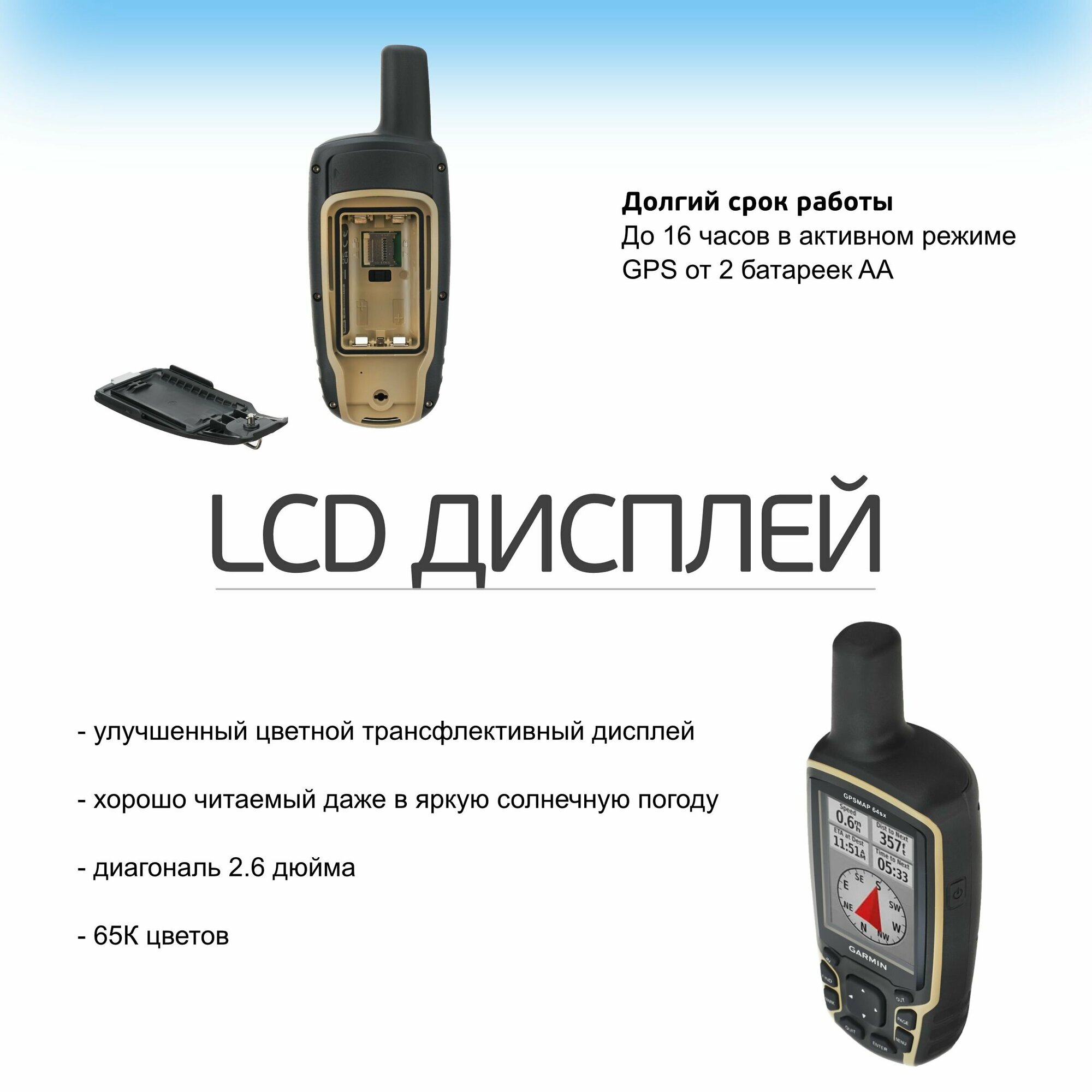 Навигатор Garmin GPSMAP 64SX 010-02258-11 - фото №17