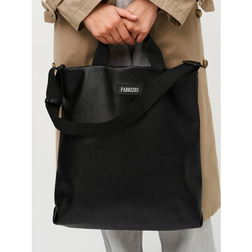 Сумка шоппер FABRIZIO CLUB Joan фактура гладкая черный 3950₽