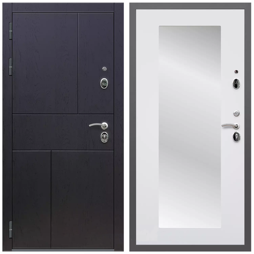 Дверь входная Армада Оникс / ФЛЗ-Пастораль, Белый матовый МДФ панель 16 мм с зеркалом