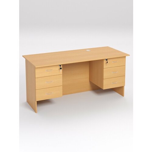 Стол двухтумбовый офисный С-07А, Бук Бавария 160 x 70 x 75 см (ДхШхВ)