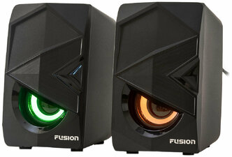 Колонки компьютерные FUSION FCA-266 с подсветкой, питание от USB, 6 Вт / Акустическая стереосистема 2.0 с разноцветной подсветкой
