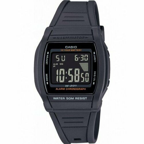 Наручные часы CASIO Collection W-201-1B, серый часы наручные casio b640wbg 1b