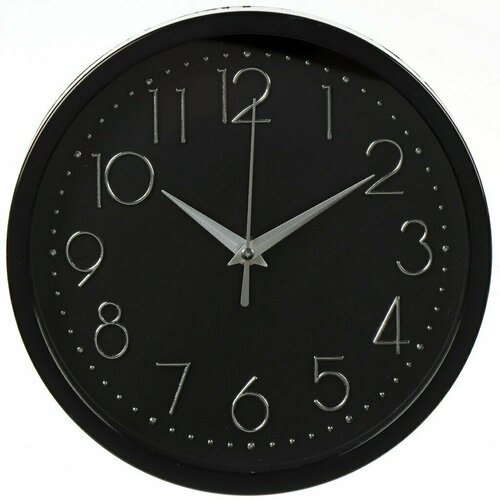 Часы настенные, 23 см, круглые, пластик, стекло, Y6-6091