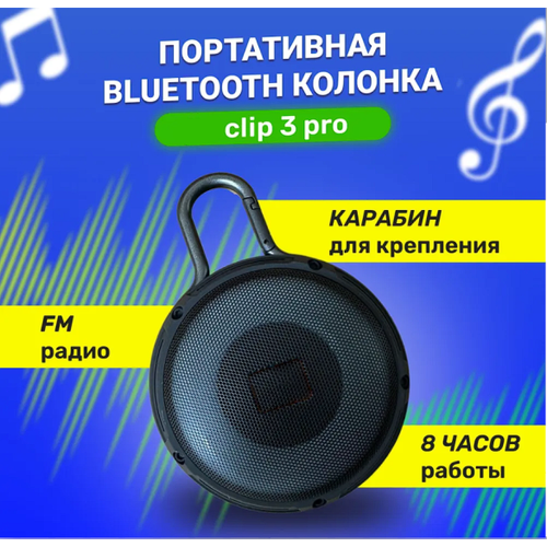 Беспроводная Bluetooth-колонка Clip 3 Pro, Черный