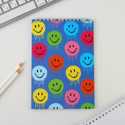 Блокнот А5 на гребне 40 л. «Смайлы»