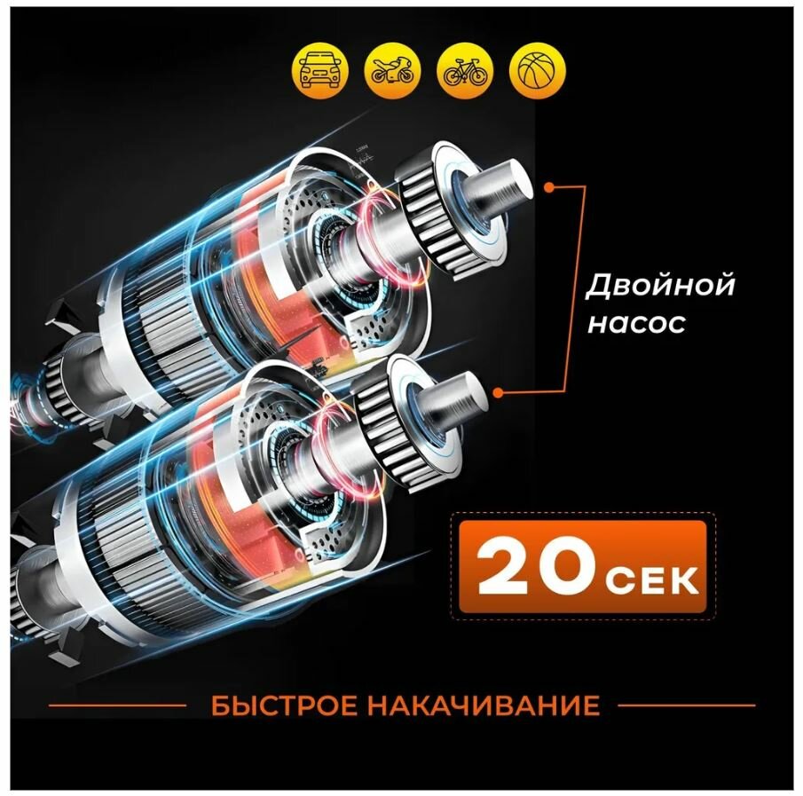 Компрессор для автомобиля Air Compressor насос автомобильный беспроводной