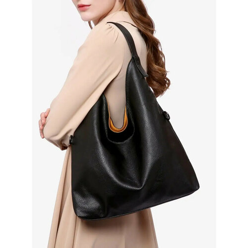 фото Сумка тоут bianca rina ae-9399/k01, фактура гладкая, черный