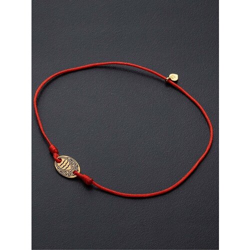 Браслет Angelskaya925 Тонкий браслет красная нить на руку, размер 24 см, красный, золотистый