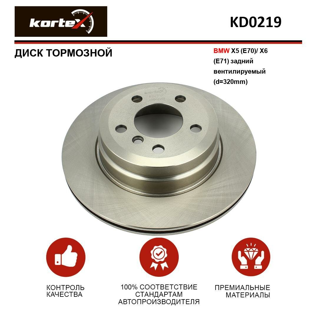 Тормозной диск Kortex для Bmw X5 (E70) / X6 (E71) задн. вент.(d-320mm) OEM 34216771970, 34216793247, 34216868940, 92161103, DF4854S, KD0219