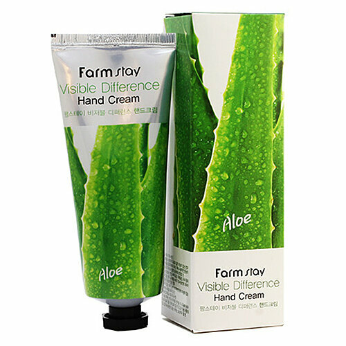 FarmStay Крем для рук с экстрактом алоэ - Aloe vera visible difference hand cream, 100г крем для рук с натуральным экстрактом алоэ visible difference aloe hand cream 100мл