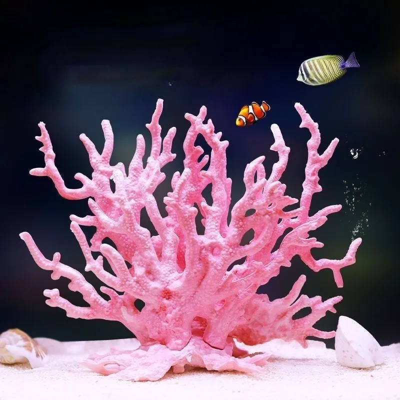 Коралл для аквариума искусственный плешоп декор для аквариума для рыбок, горгонария, розовая, 17х14 см