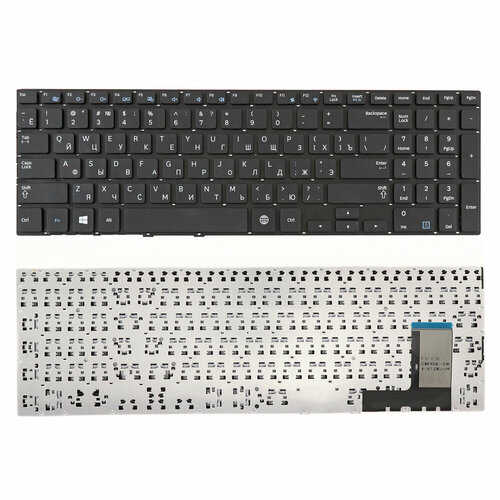 Клавиатура для ноутбука Samsung NP370R5E, NP450R5E, NP470R5, NP510R5E черная без рамки плоский Enter клавиатура для ноутбука samsung np370r5e np450r5e np470r5 np510r5e черная без рамки плоский enter