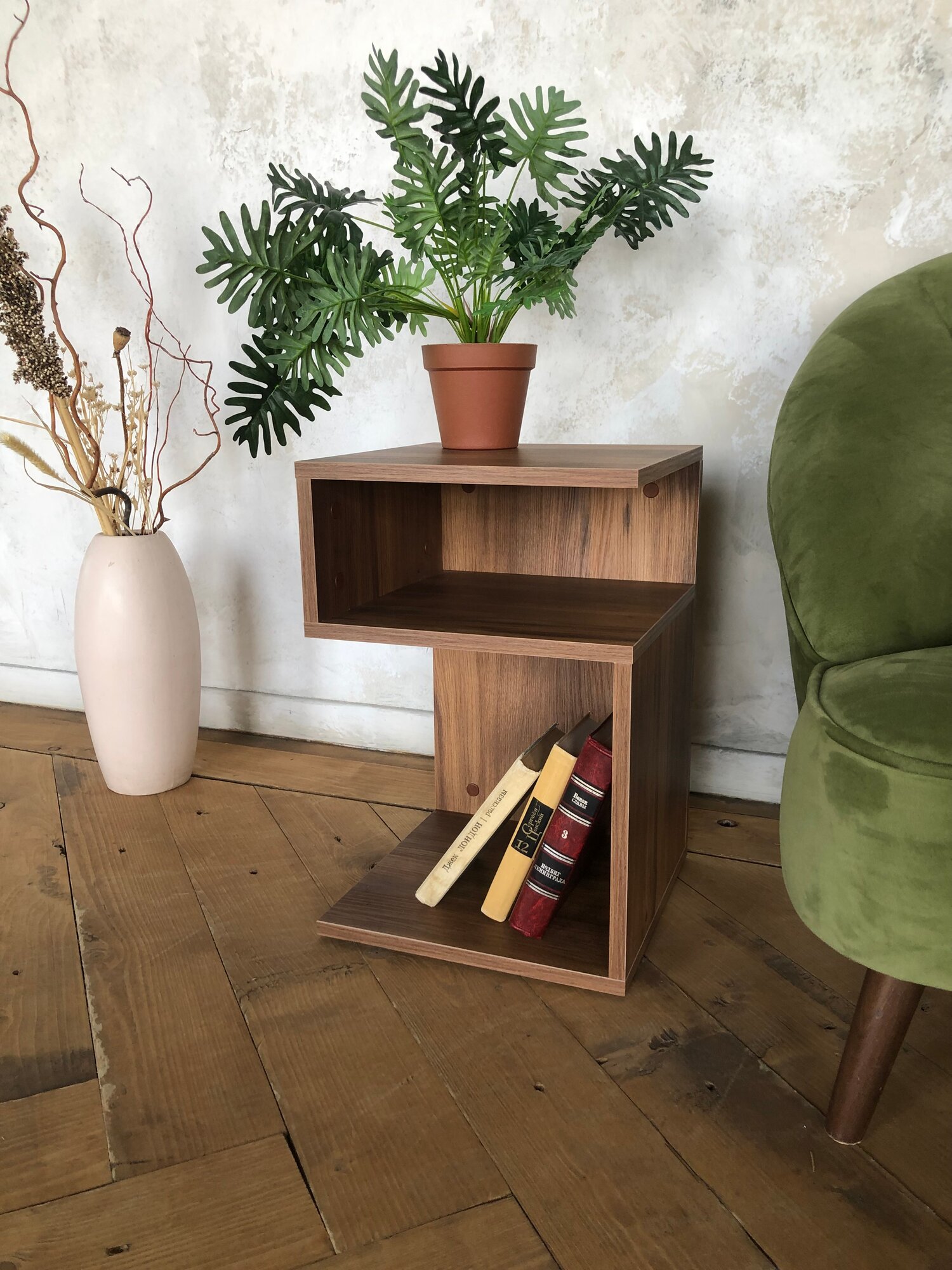 Приставной столик /прикроватная тумба "Некст" - кофейный, книжный, журнальный, дуб янтарный борокко