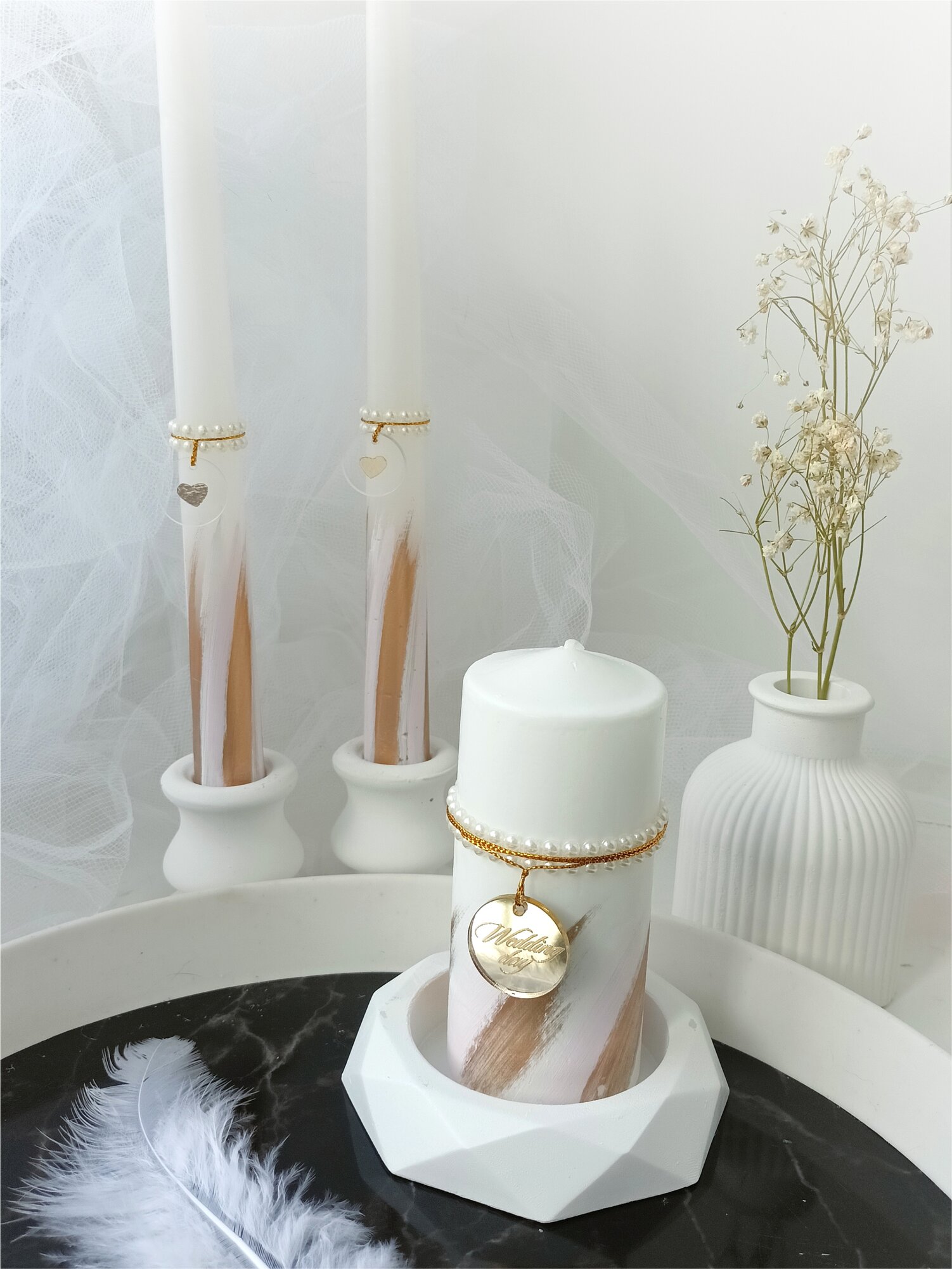 Семейный очаг, свадебные свечи, набор свечей для свадьбы с подсвечниками