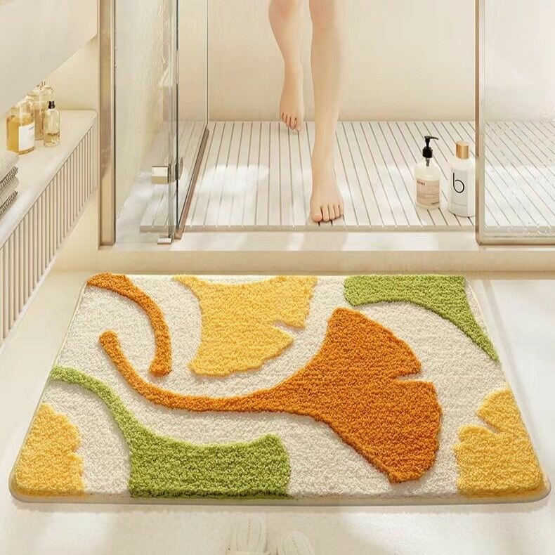фото Коврик на пол для ванной и туалета противоскользящий 50х80, ковер для спальни и дома