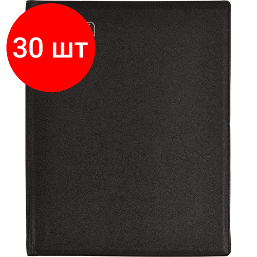 Комплект 30 штук, Бизнес-тетрадь А5 160л ATTACHE, на кольцах, черный, обложка ПВХ бизнес тетрадь attache rumba а5 120 листов желтая фиолетовая в клетку на кольцах 165x215 мм 1485144