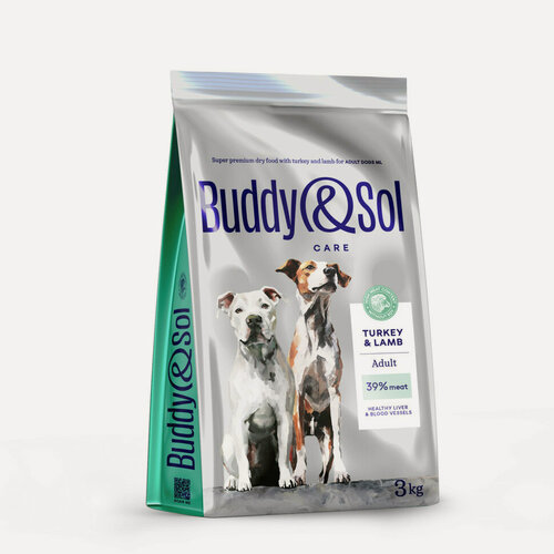 Изображение товара Buddy&Sol Care Adult M/L сухой корм для взрослых собак средних и крупных пород с индейкой и ягненком - 3 кг