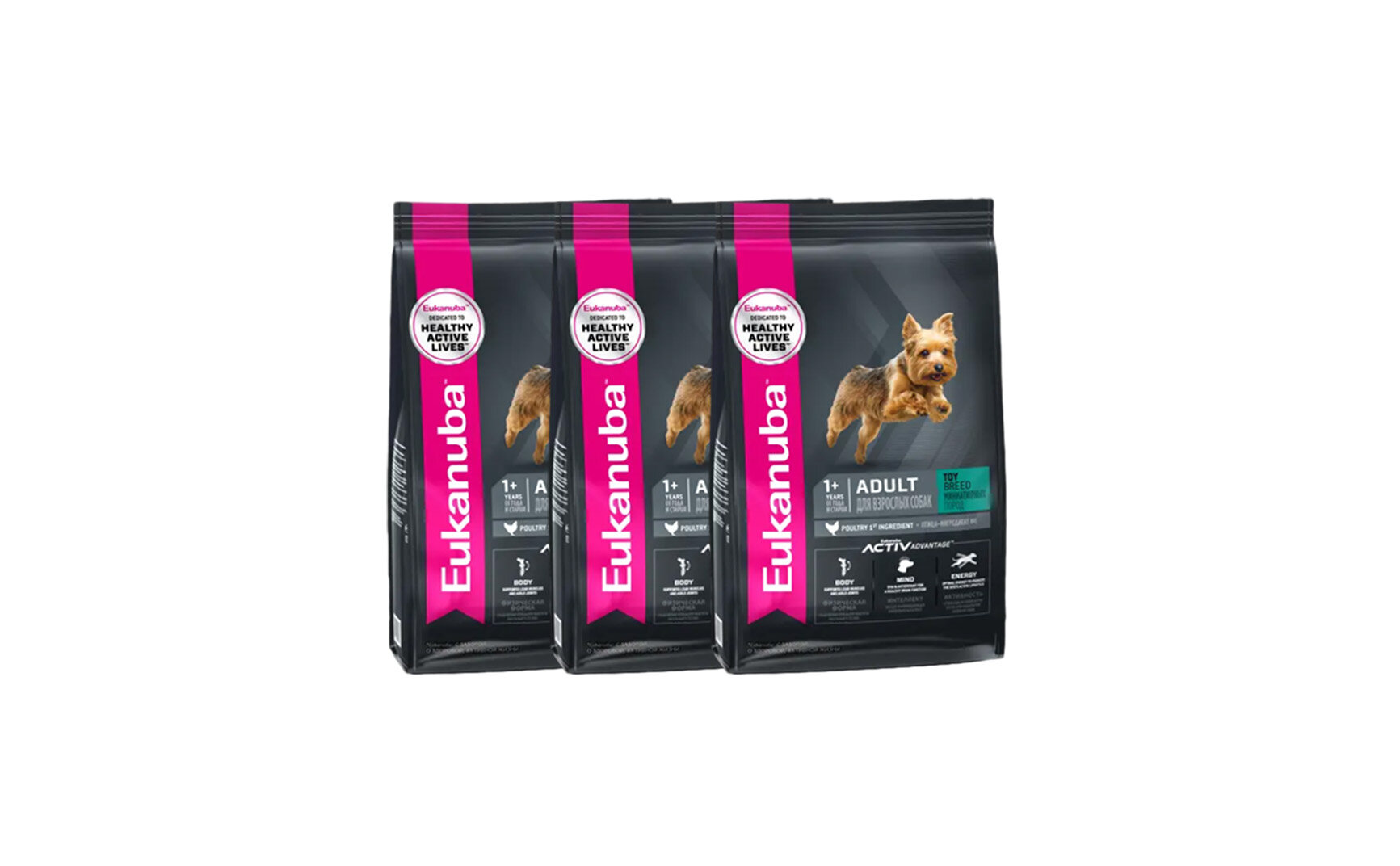 Eukanuba Сухой корм Для взрослых собак миниатюрных пород с курицей 1,5 кг х 3 шт.