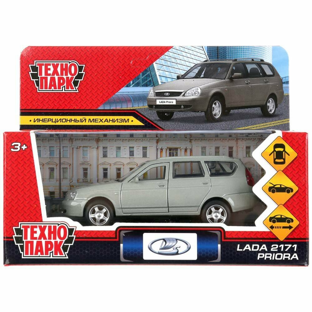 Машина Lada 2171 Priora 12 см бежевая металл инерция Технопарк  PRIORAWAG 12 BN