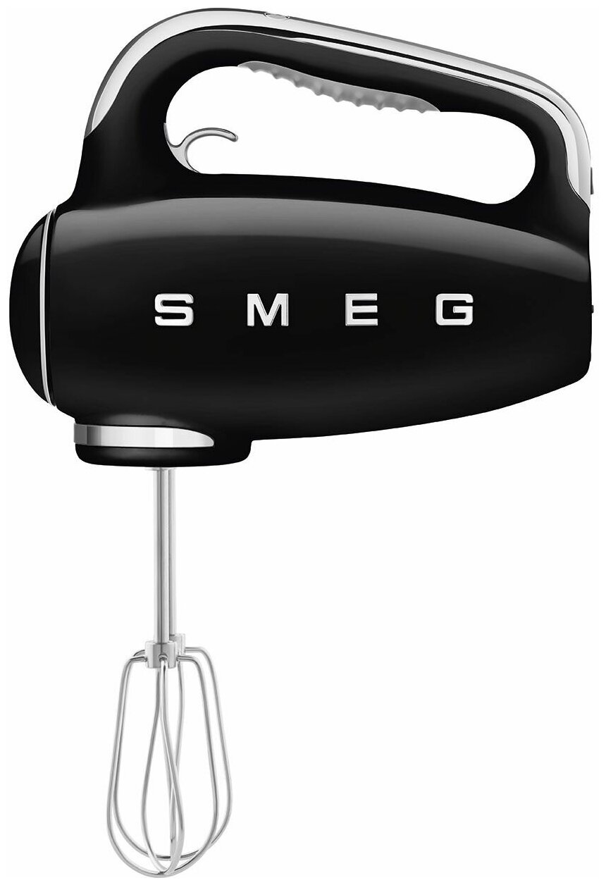 Миксер ручной электрический SMEG HMF01BLEU / мощность 250 Вт / 9 скоростей вращения / черный