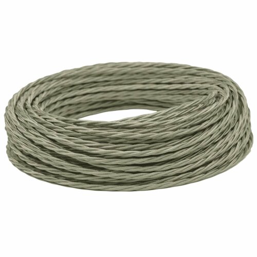 фото Ретро провод витой interior wire 2х1.5мм тканевая оплетка серый 20м interior electric
