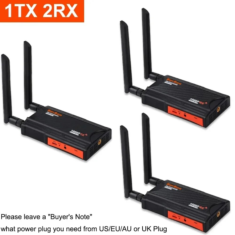 Беспроводной удлинитель HDMI 200 м, видеопередатчик и приемник 2, 3, 4, ТВ-дисплей для камеры, DVD, ноутбука, ПК, 1 TX 2 RX