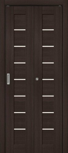 Изображение товара Дверь-Книжка Складная с Экошпоном Bravo Браво-22 Wenge Melinga / Magic Fog Межкомнатная 350x2000мм (Полотно 2шт+Коробка+Наличники 5шт+Ручка+Петли+Ролик) / Браво.