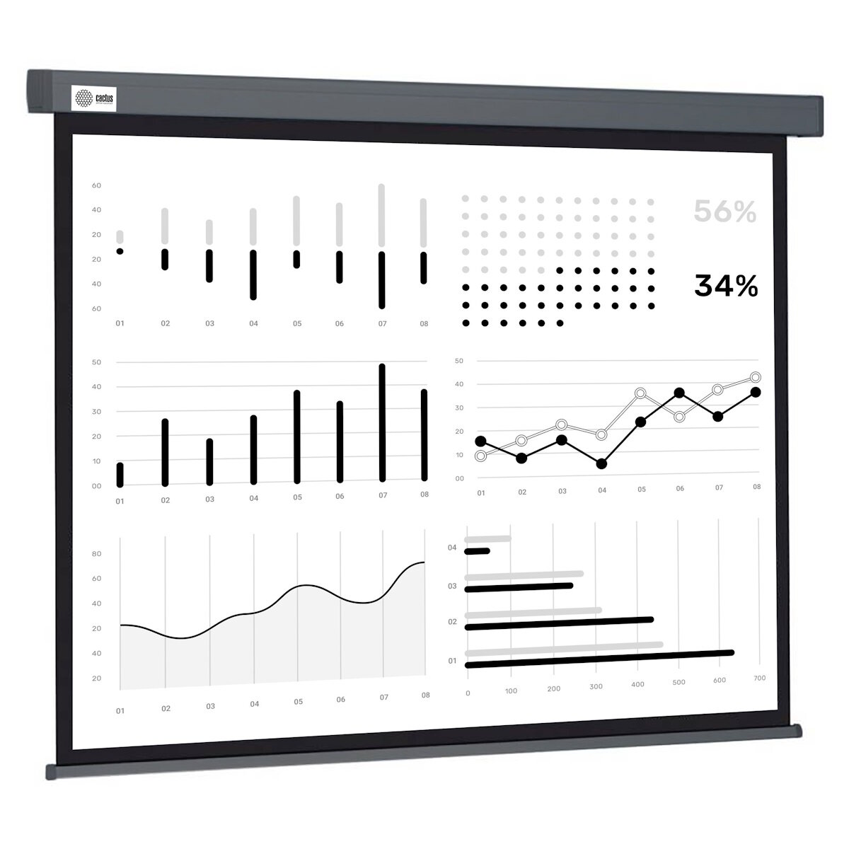 Экран для проектора Cactus Wallscreen CS-PSW-180X180-SG 100,22" 180x180см 1:1
