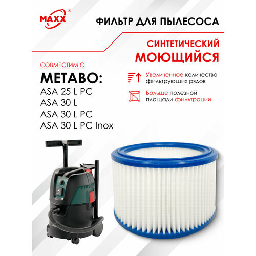 Фильтр синтетический моющийся для пылесоса Metabo ASA 25 L PC ASA 30 L PC Inox 630299000 1650₽