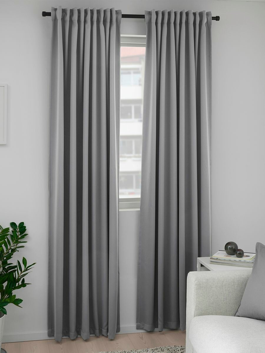 Картинки Гардины блокирующие свет икеа, майгулл, MAJGULL, 145х250 см, 2шт