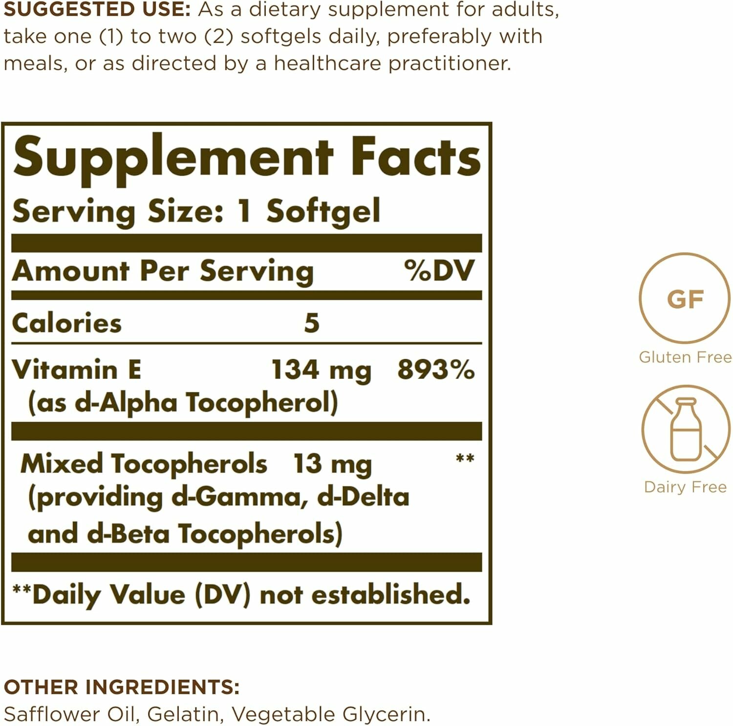 Картинки Solgar, Vitamin E 200 ME d-alpha, gamma, delta, beta, Витамин E д-альфа, гамма, дельта, бета токоферолы, 134 мг, 100 шт.