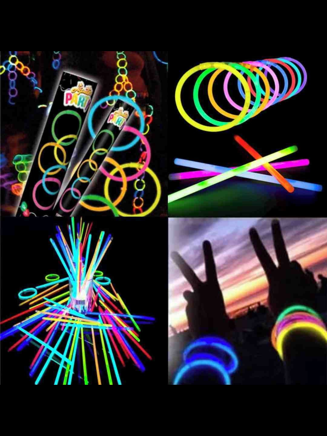 Glow Stick Гибкие стержни с разноцветным фосфором, фосфорные браслеты