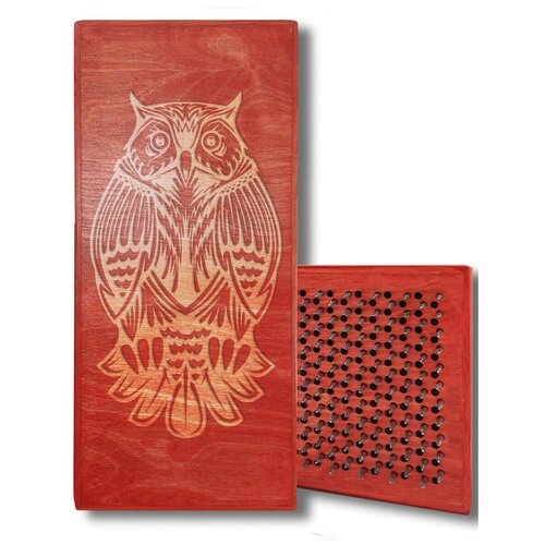 фото Доска садху с динамическими гвоздями, сова - 3 шаг 10мм красная goodwood