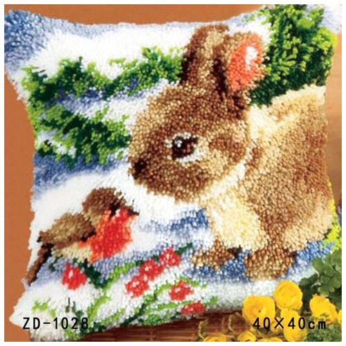 Набор для вышивания подушка размером 40х40 см (ковровая техника)