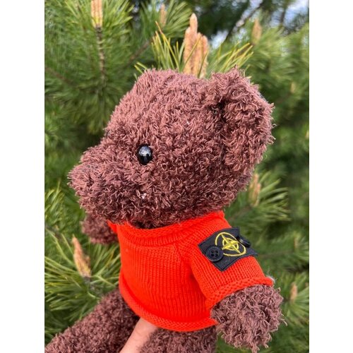 фото Мишка коричневый stone island патч с пуговицами bunny bear shop