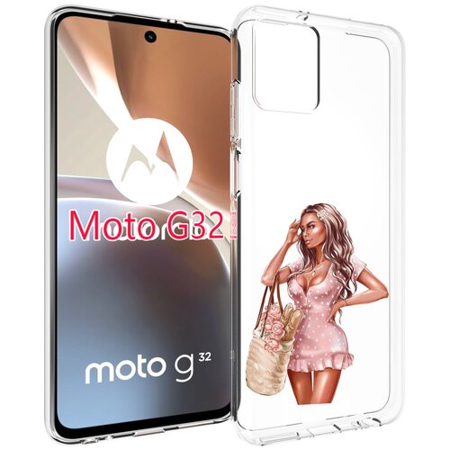 Чехол MyPads Девушка-в-мини-платье женский для Motorola Moto G32 задняя-панель-накладка-бампер чехол mypads девушка в белой шляпе женский для motorola moto g32 задняя панель накладка бампер