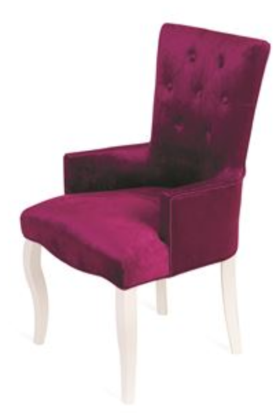 Кресло Виктория деревянное мягкое Red&Black белый темно-розовый