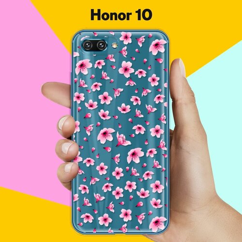 Силиконовый чехол Цветы розовые на Honor 10 силиконовый чехол розовые цветы на honor 7c