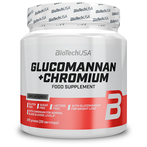 BioTechUSA Glucomannan + Chromium 225 гр. мороженое молочное с пониженной калорийностью bombbar со вкусом пломбира и фисташки без сахара 400 г