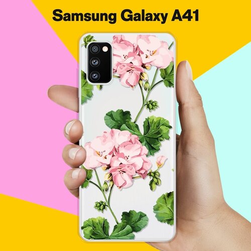 Силиконовый чехол Розовые цветы на Samsung Galaxy A41