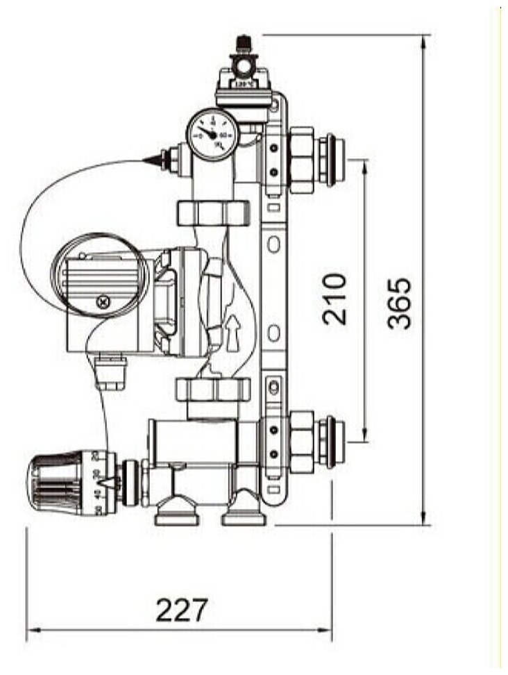 Насосно-смесительный узел JH-1036 для систем отопления с насосом TIM AM-XPS25-6-130