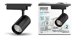 Gauss Светильник трековый цилиндр 42W 3650lm 4000K 180-240V IP20 90*240мм черный угол 24 LED (арт. TR074)