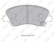 Колодки тормозные дисковые передние для Киа Соул 1 2008-2014 год выпуска (Kia Soul 1) LYNXAUTO BD-3619