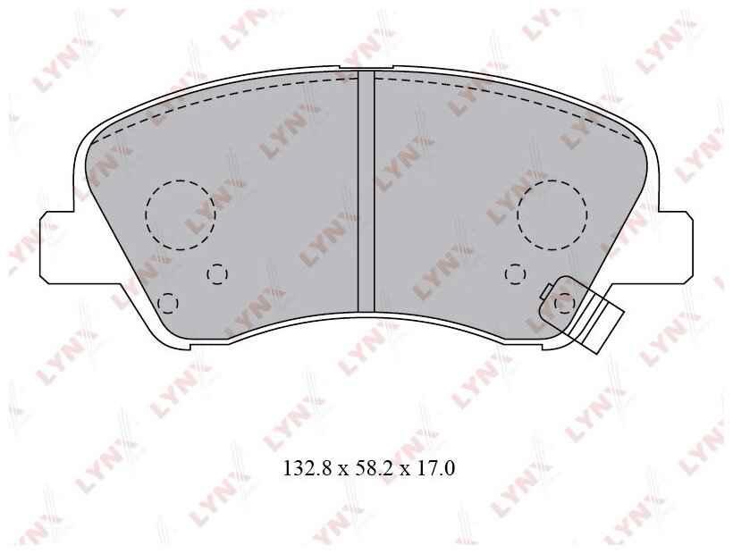 Колодки тормозные дисковые передние для Хендай Элантра 5 2011-2015 год выпуска (Hyundai Elantra 5) LYNXAUTO BD-3619