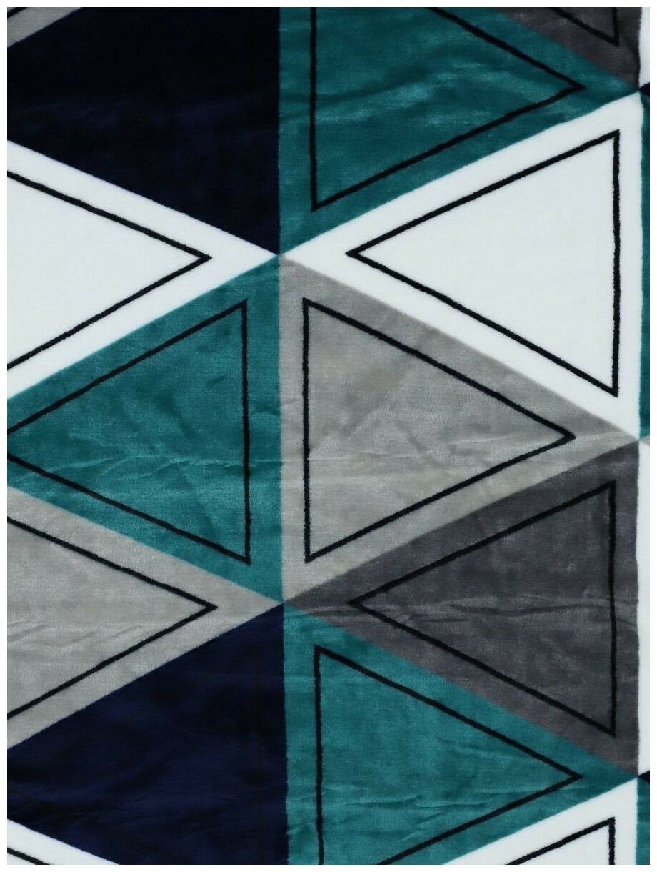 TexRepublic Плед Треугольники цвет: бирюзовый, серый, белый (150х200 см)
