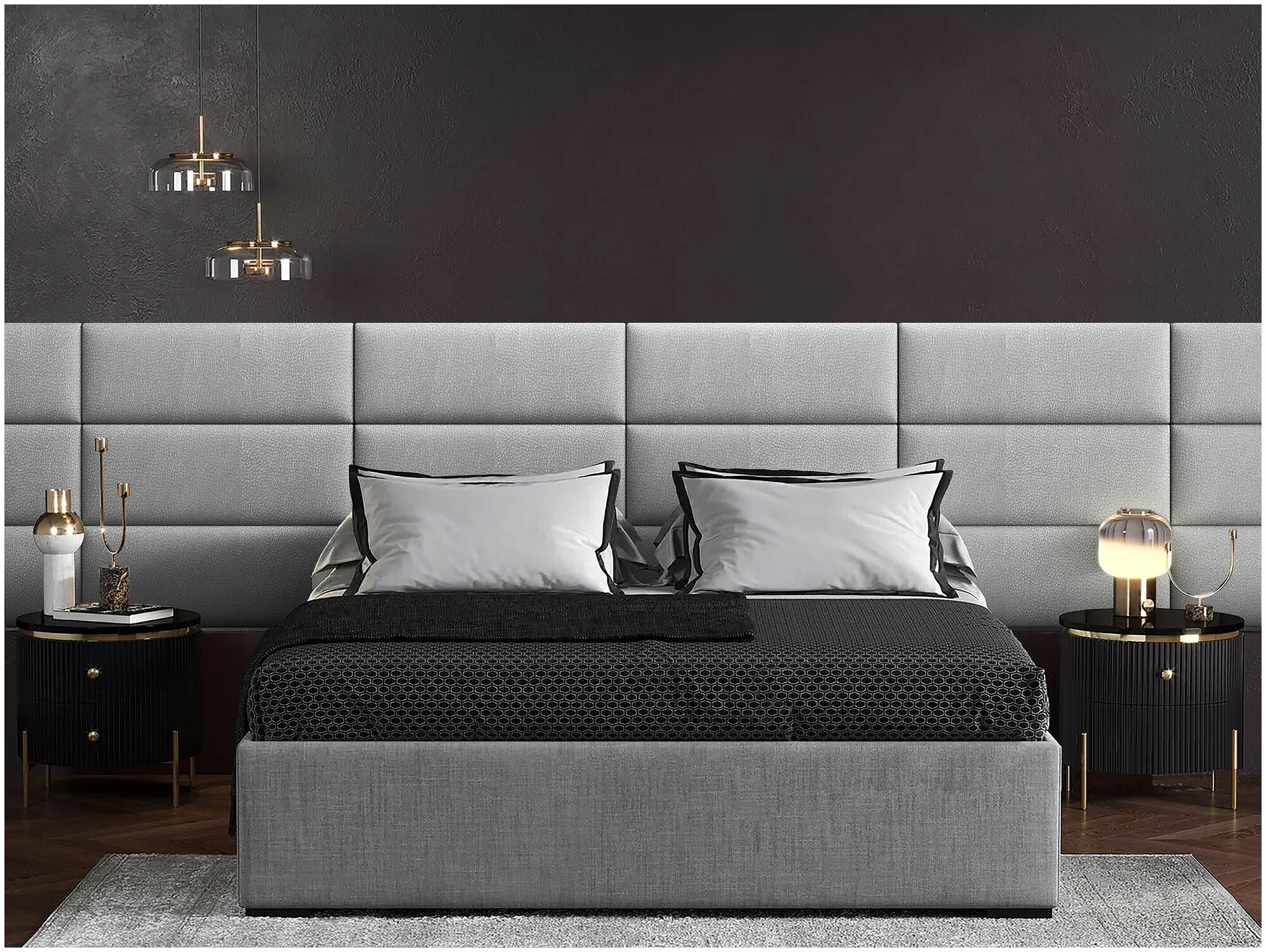 Панель кровати Eco Leather Silver 30х80 см 1 шт.