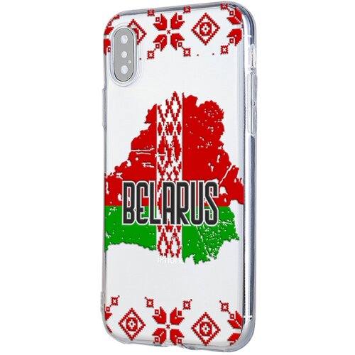 Силиконовый чехол Mcover для Apple iPhone X с рисунком Belarus силиконовый чехол mcover для apple iphone x с рисунком крутая машина