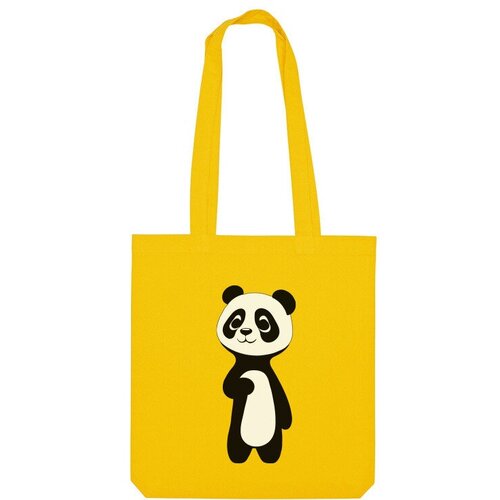 милая панда книжка гармошка Сумка шоппер Us Basic, желтый